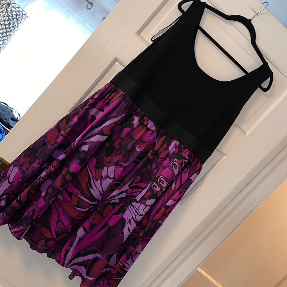 Size 2X / 18/20 Lane Bryant A-line babydoll floral purple Dress